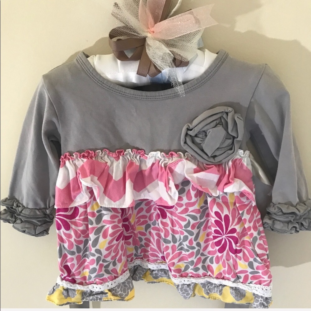 🛍3 for $15 Ruffle Butts top floral 12-18mo